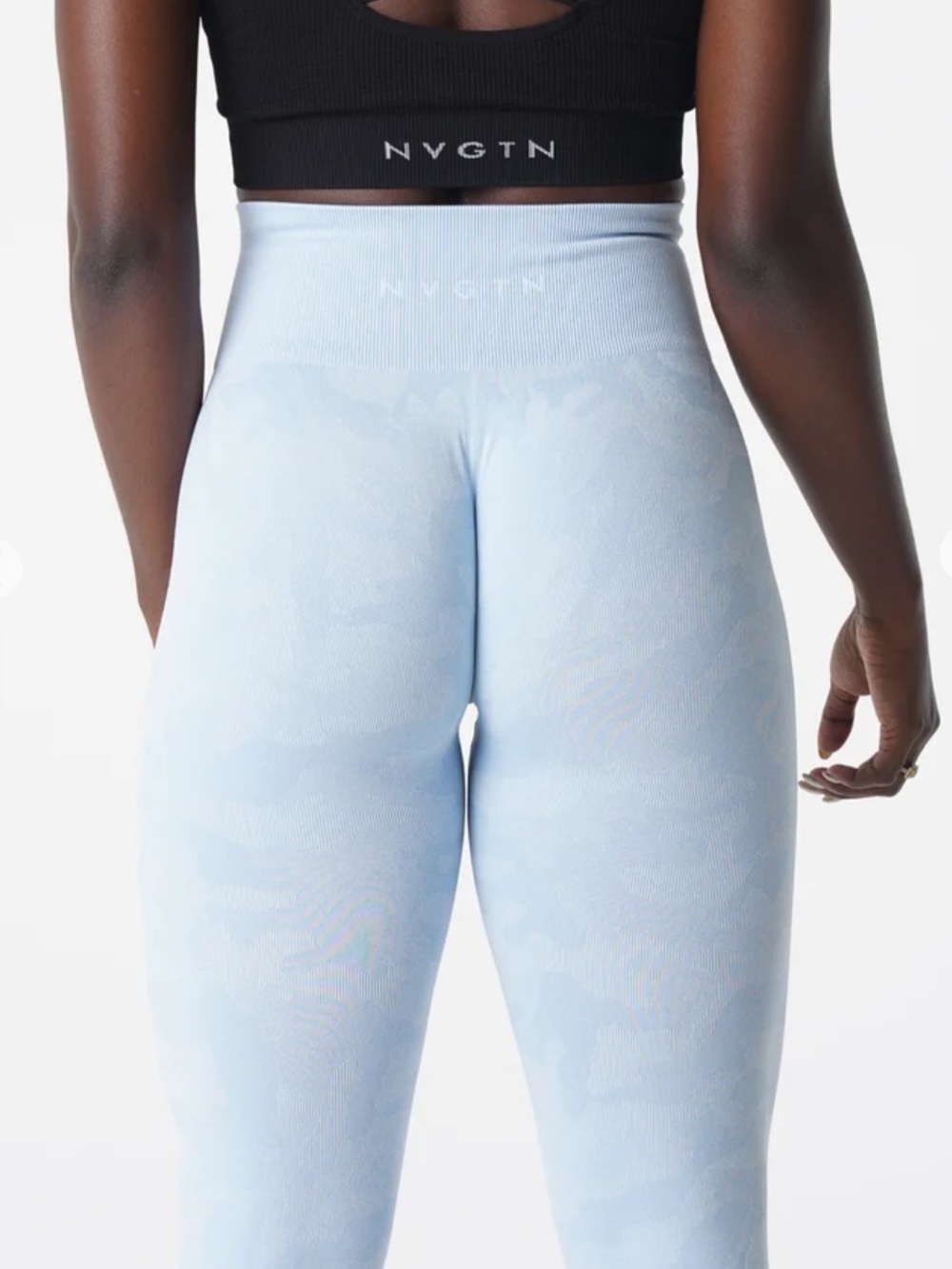 NVGTN Icy Blue Camo Seamless Leggings SIZE LARGE